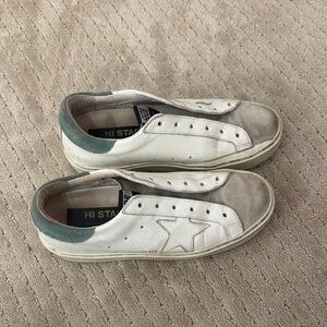 Golden Goose White and Gray Sneakers